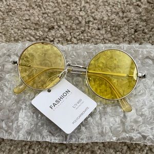 Yellow circle tint boho women’s sunglasses